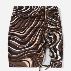 Brown marble print skirt